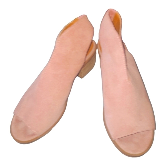 Lucky Brand Suede Pink Terif Stacked Heels Open Toe Slingback Dress Sandals 7M - Picture 12 of 13